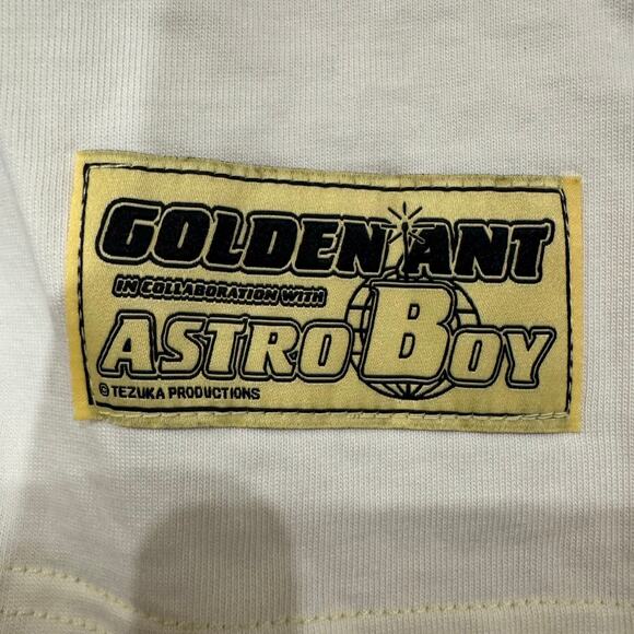 Golden Ant Astro Boy Pop-Up Anime Tee Cream Embroidered Graphic Mens M - Picture 6 of 8